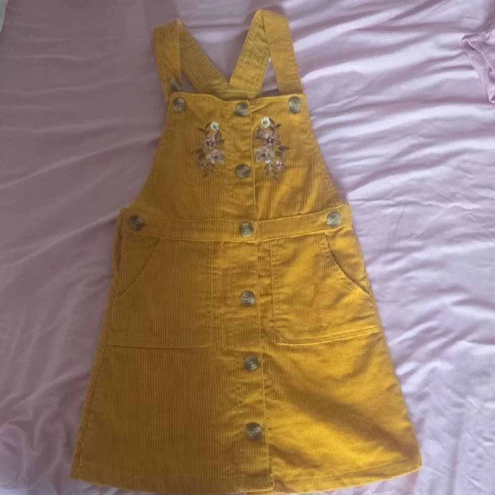 Yellow Corduroy Kids Pinafore Dress